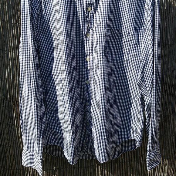 J. Crew Navy White Checked Long Sleeve Lightweight Button Down Slim Fit - L - Picture 4 of 12